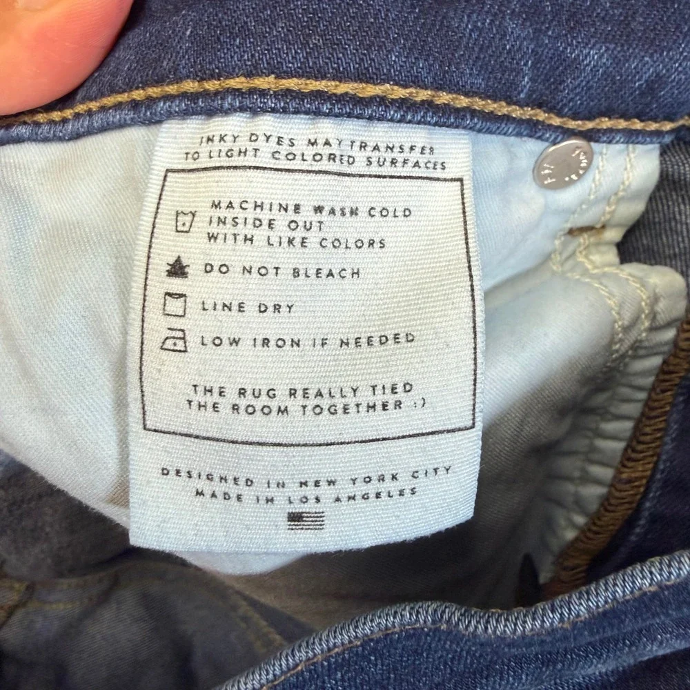 AYR The Pop High Rise Straight Leg Jeans Dark Wash Blue 27S E2568 Made in LA